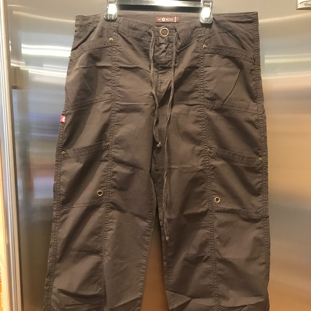 XCVI brown crop cargo pant size M